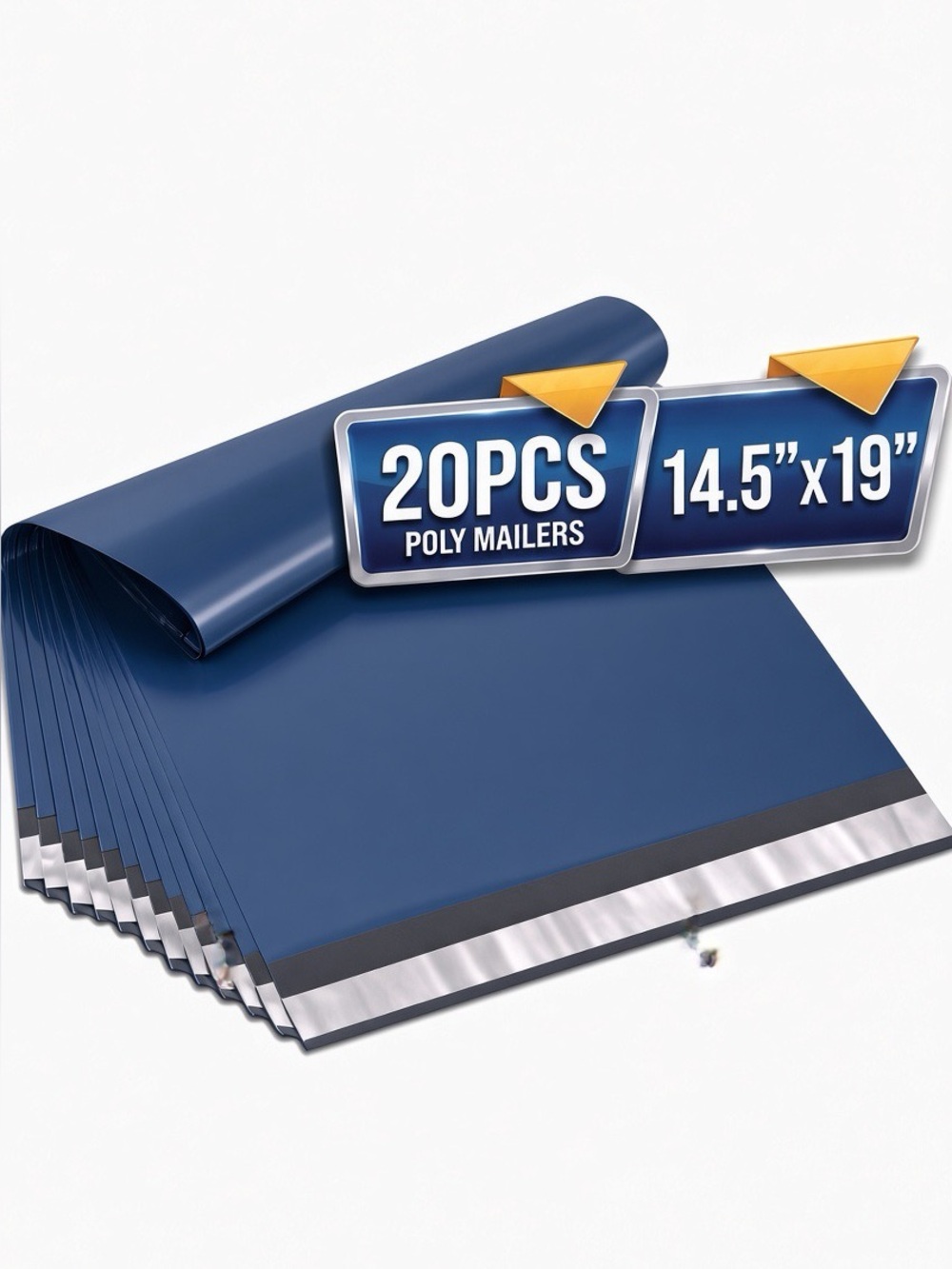 20-Pack Blue Poly Mailers 14.5 x 19
